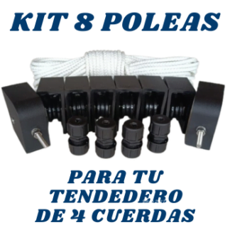 kit de ocho poleas tendedero